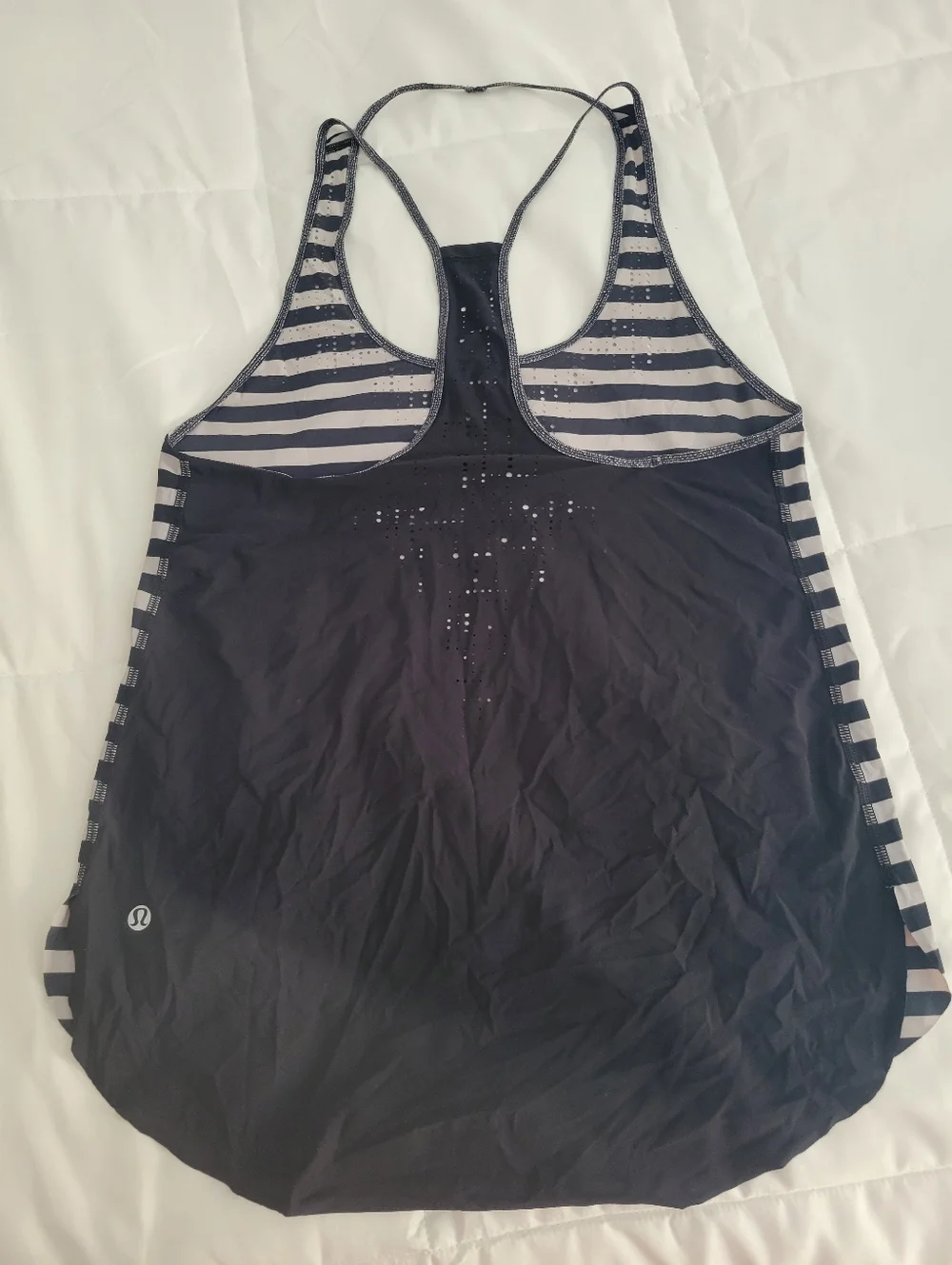 Lululemon Tank Top Water Bound Singlet Apex Black White Striped Racer‎ Back 4